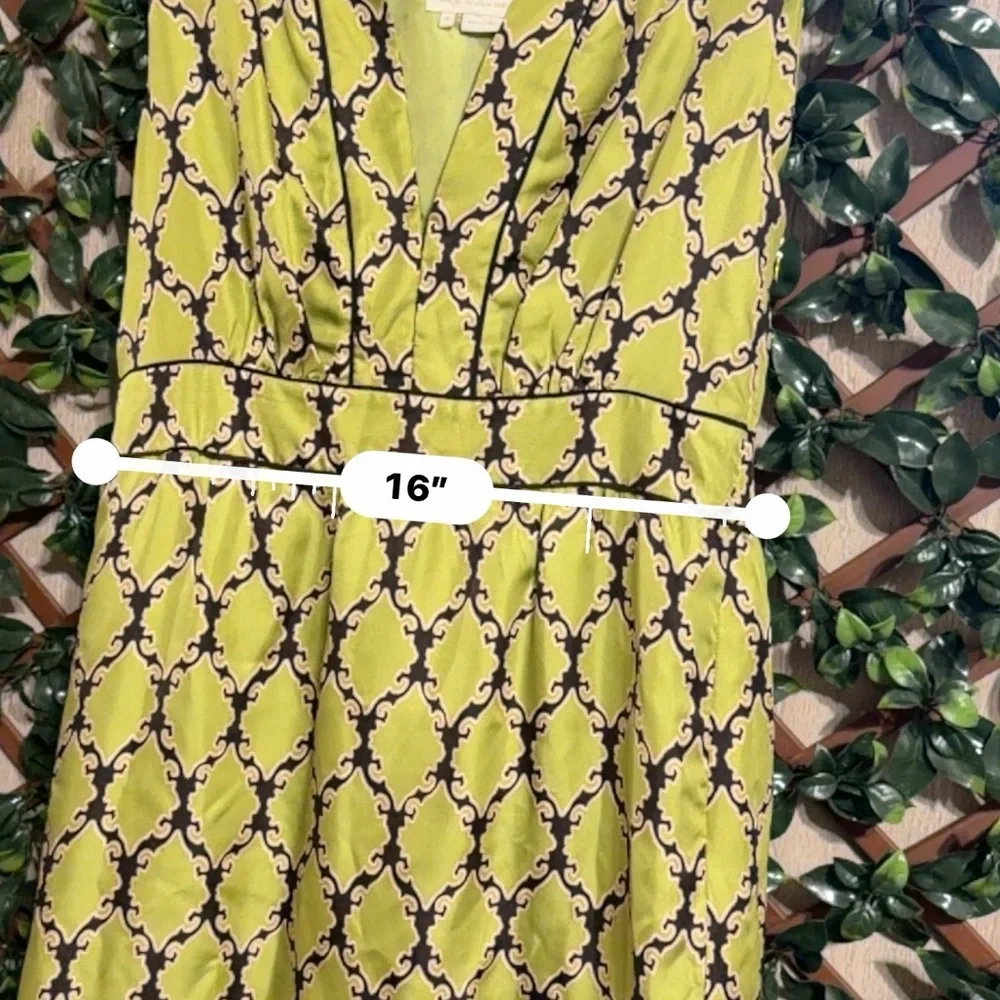Kate Spade Chartreuse Vine Patterned Dress